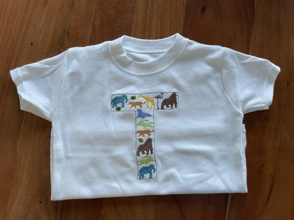 Safari Animal Letter T Shirt