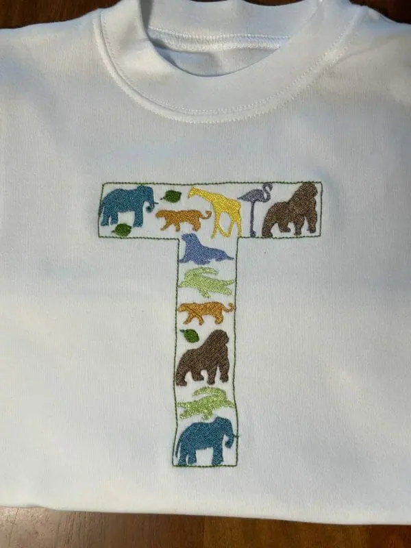 Safari Animal Letter T Shirt